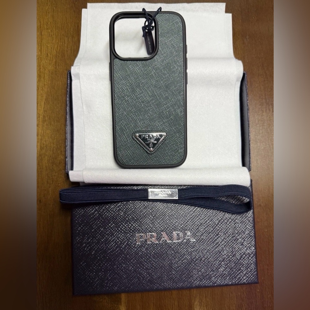PRADA saffiano leather case for iPhone 16 Pro
